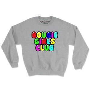 Gifted Apparel NYC Bougie Girls Club Bubble Design Sweatshirt Grey S NWT